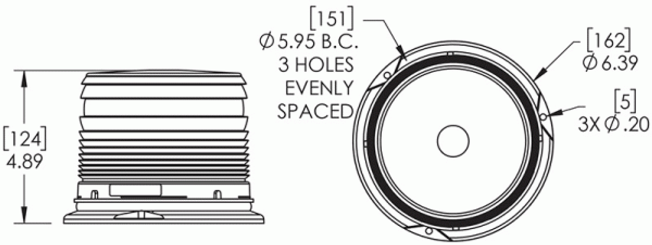 Class II & Class III Medium Profile LED Beacon Permanent Mount - Clear  78851