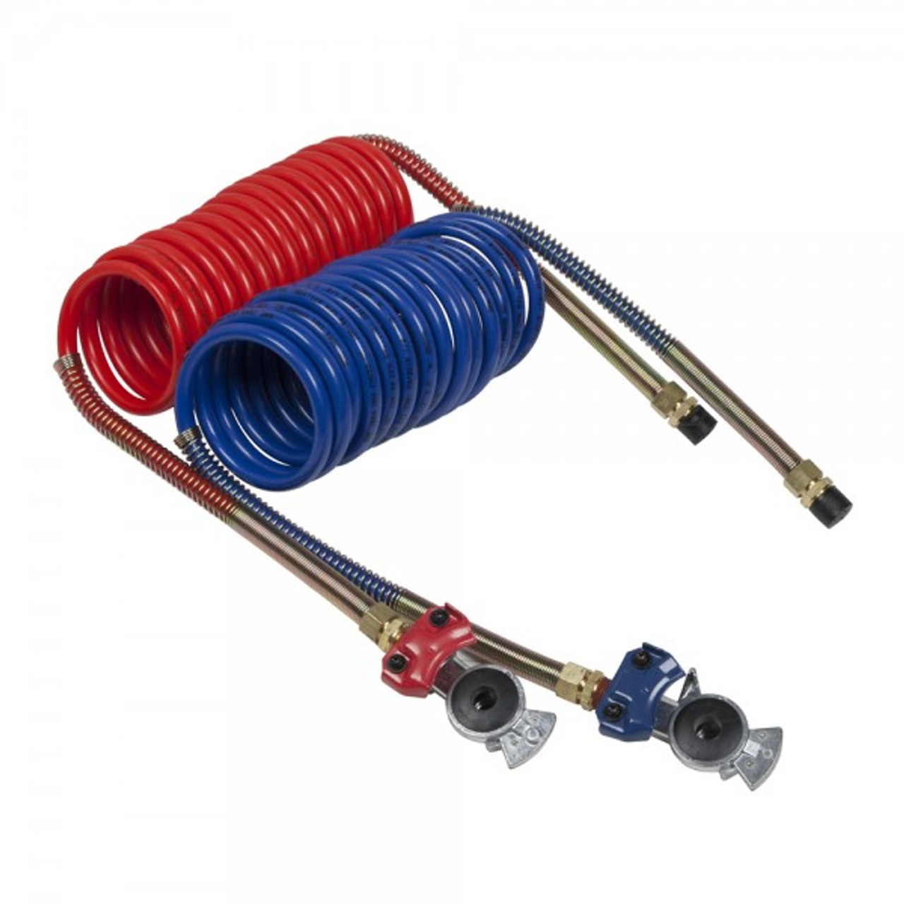 1/2" x 12' @ 2 Pack Red/Blue Recoil Air Hoses w/Red & Blue Gladhands & Male NPT Fittings  81-0012-GH