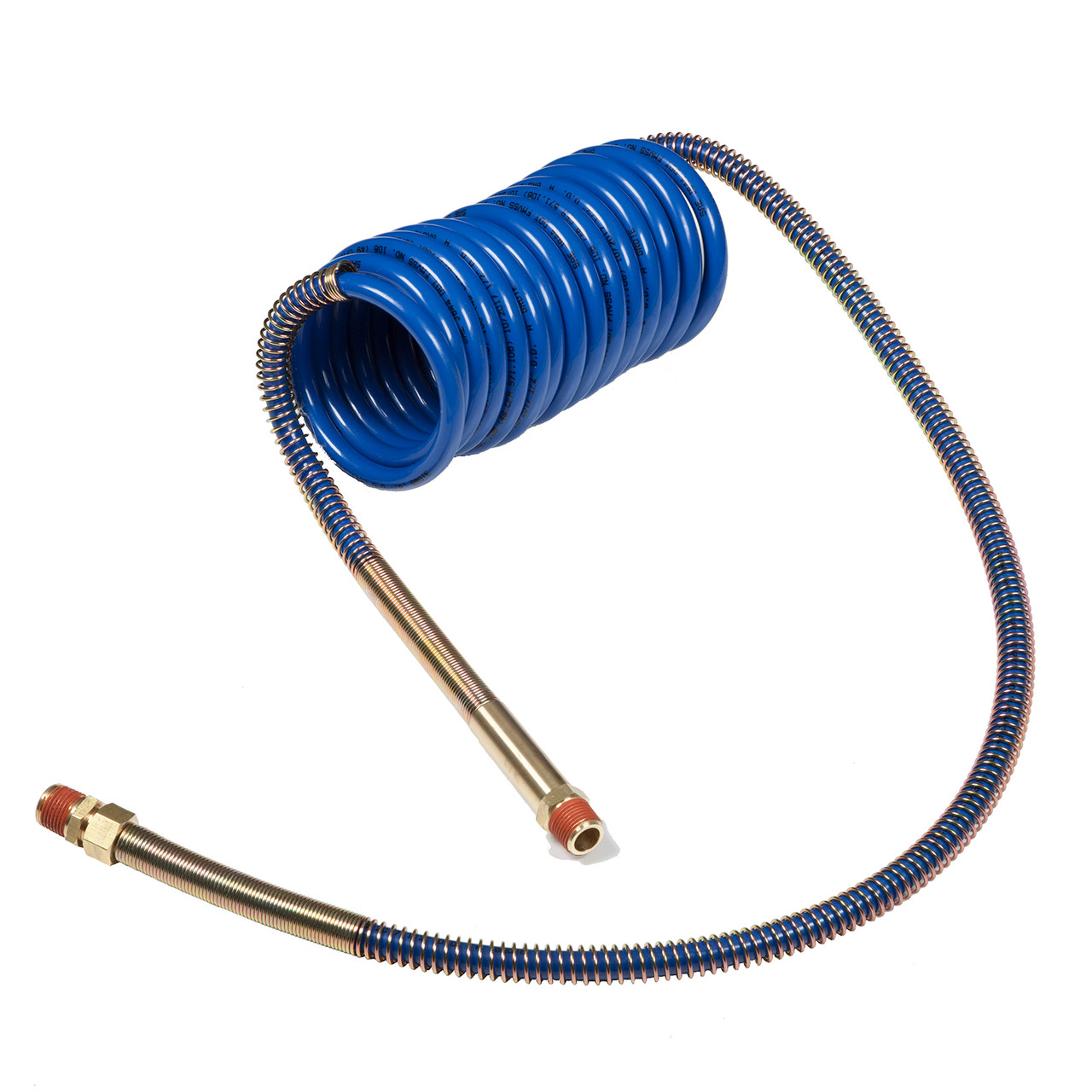 1/2" x 15' Blue Recoil Air Hose w/Brass Handle & Male NPT Fittings  81-0015-40HB