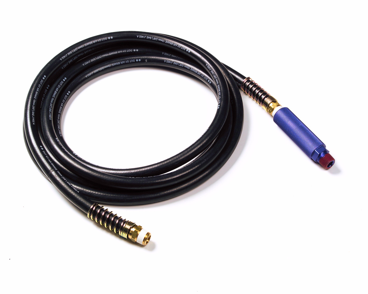 1/2" x 20' Black EPDM Air Hose w/Blue Anodized Grip & Male NPT Fittings  81-0120-GB