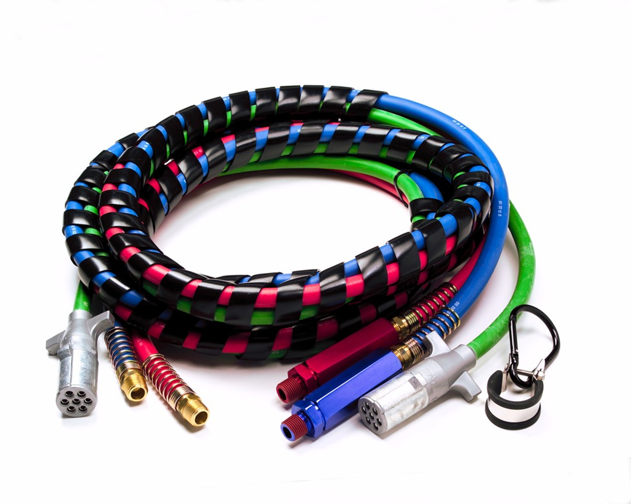 12' ABS Electrical Lead & Two Red/Blue Air Lines w/Red & Blue Anodized Grips - Red/Blue  81-3212