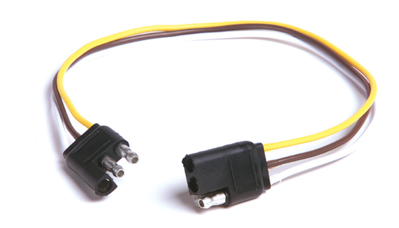 16 AWG @ 12" Flat 3 Pin Trailer Connector - Brown/White/Yellow  82-1033