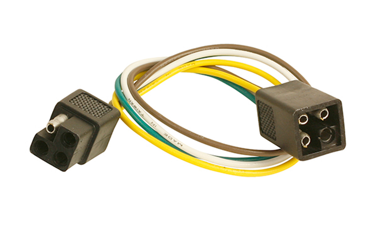 18 AWG @ 12" 4 Pin Square Trailer Connector - Brown/Green/White/Yellow  82-1036