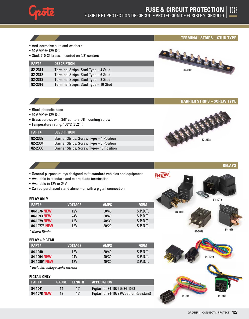 10 Position - Screw Type Barrier Strip 12V  82-2338