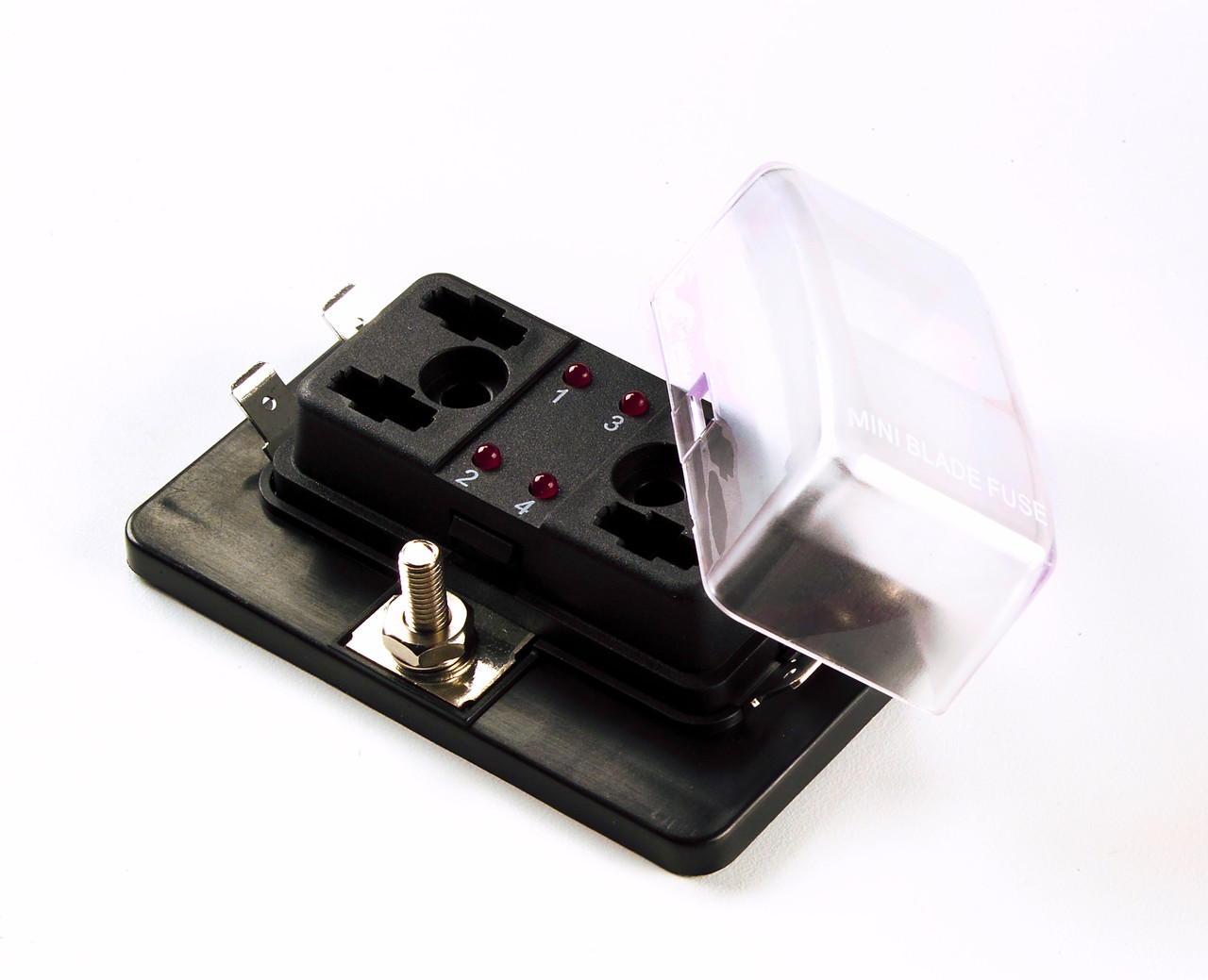 4 Position Miniature Blade LED Fuse Panel w/cover  82-BLM-I-304