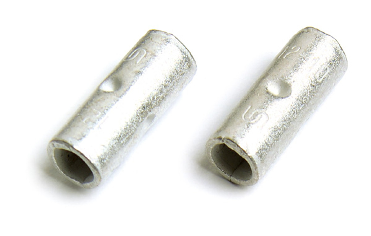 22 - 16 AWG Uninsulated Butt Connectors Butted Seam @ 100 Pack  83-3100