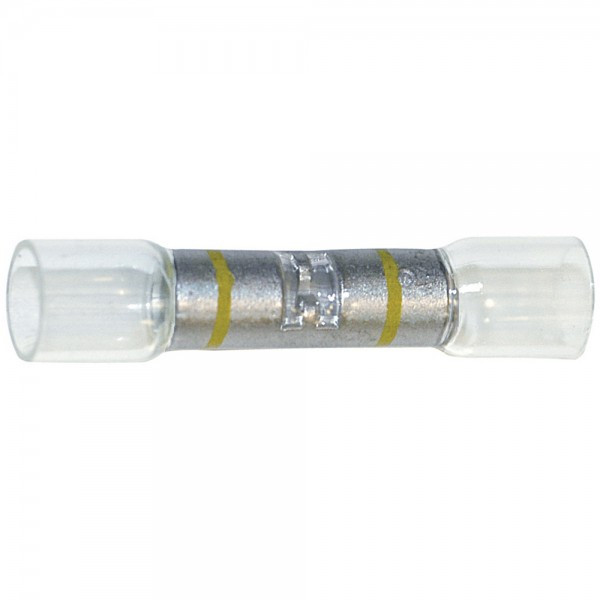 12 - 10 AWG Heat Shrinkable Butt Connectors @ 50 Pack - Clear w/Yellow Stripe  83-4550