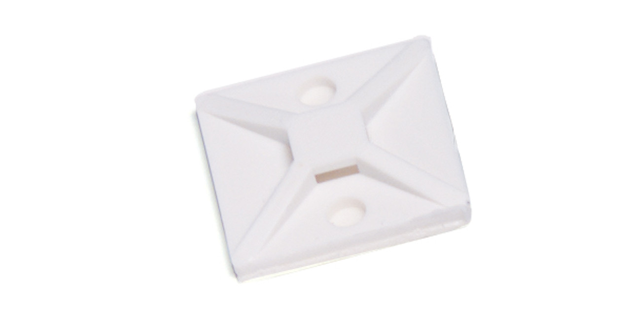Cable Tie Mounting Bases Double Screw @ 50 Pack - White  83-6031