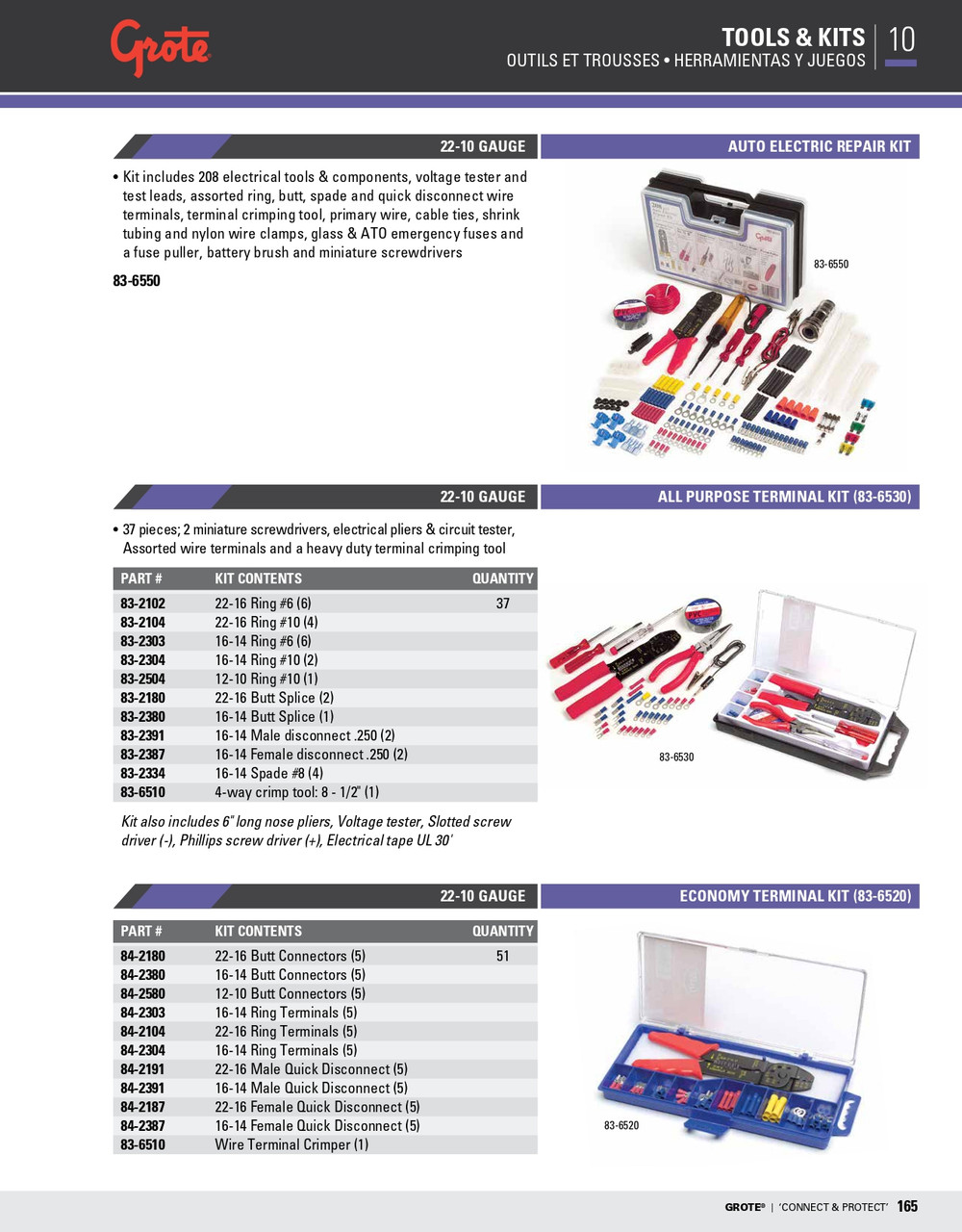 22 - 10 AWG Assorted Repair Kit All Purpose Terminals @ 37 Pack  83-6530