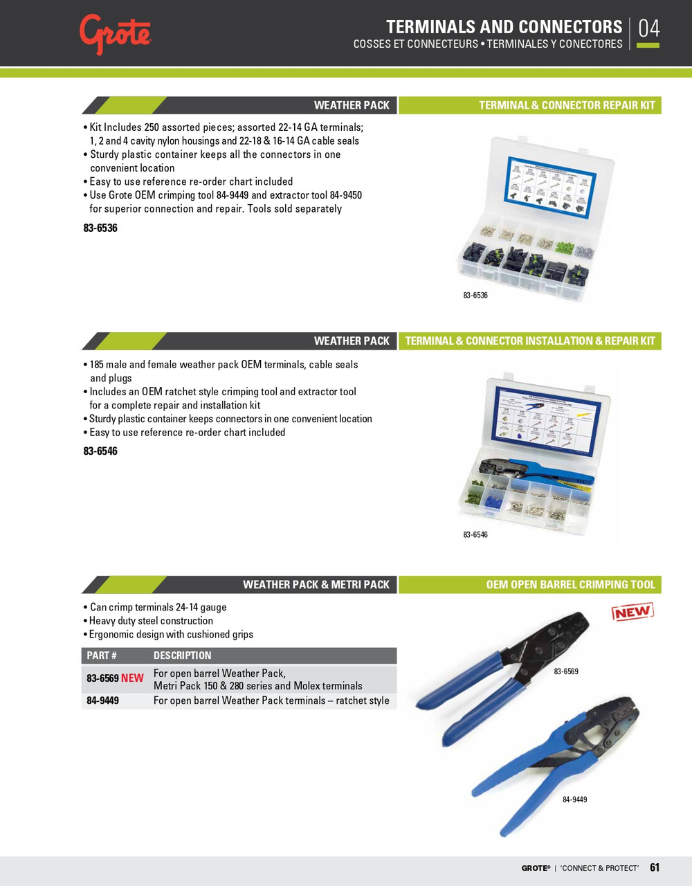 24 - 14 AWG Deutsch & Weather Pack Tool Weather Pack Metri Pack 150 & 280 Series & Molex Terminals - Blue  83-6569