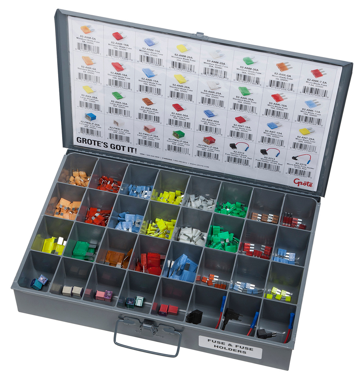 Blade Fuse & "Add A Fuse" Holder Assortment Tray @ 553 Pack - Gray  83-6659