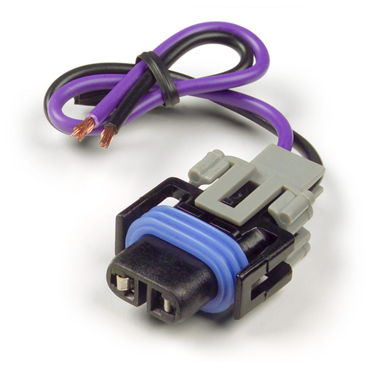 18 AWG 2-Wire Fog Lamp Harness Pigtail @ 12" - Black/Purple  84-1072