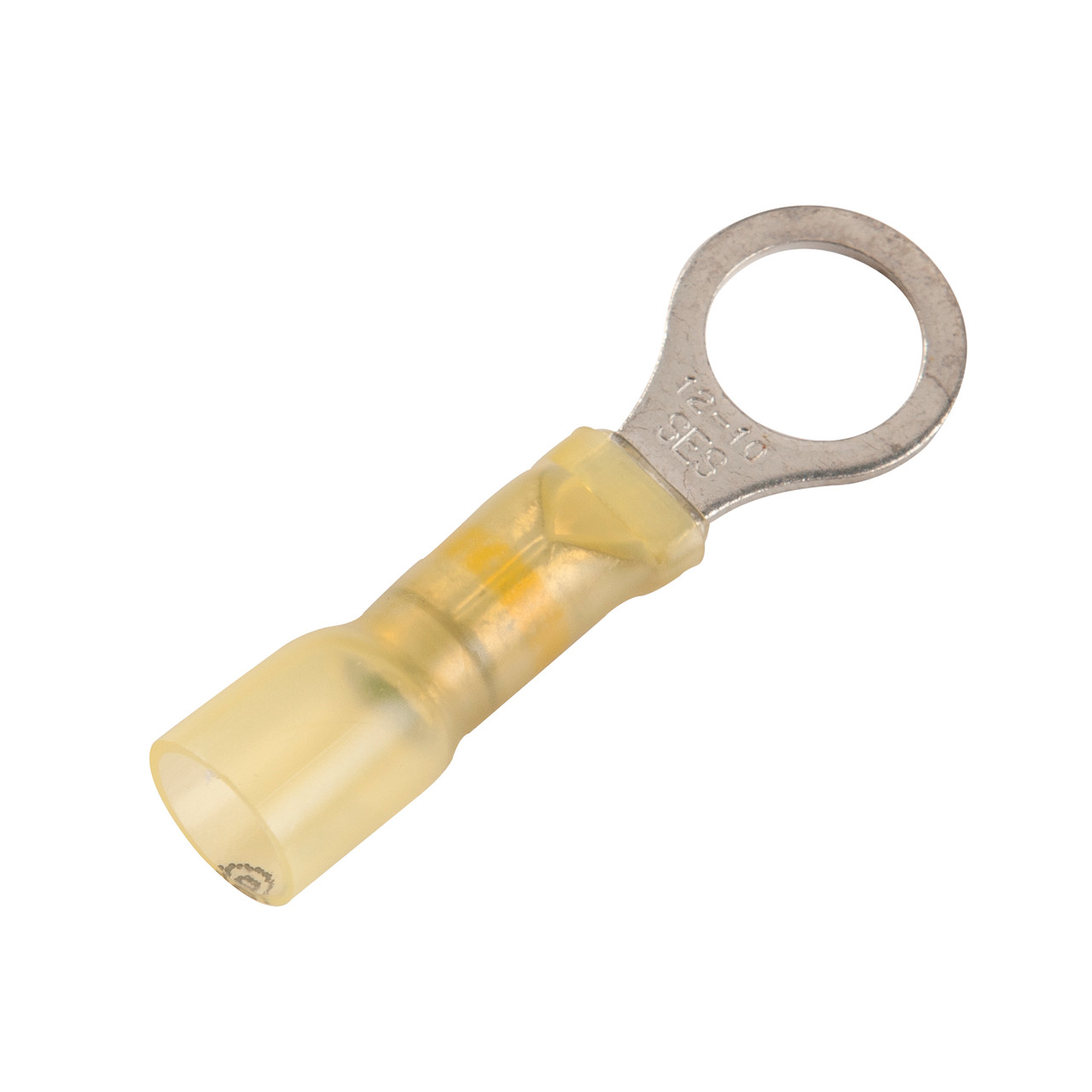 12 - 10 AWG Crimp Solder & Seal Ring Terminals 3/8" @ 6 Pack - Yellow  84-1946