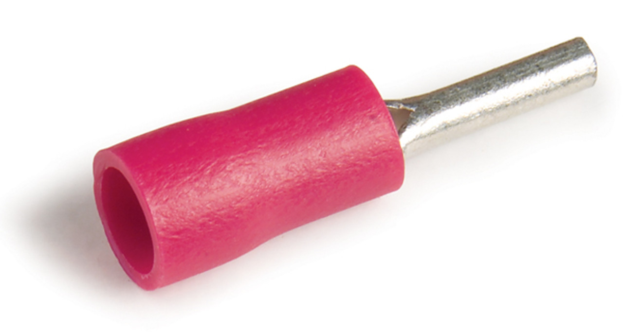 22 - 16 AWG Vinyl Pin Terminal Connectors PVC .075" @ 15 Pack - Red  84-2171