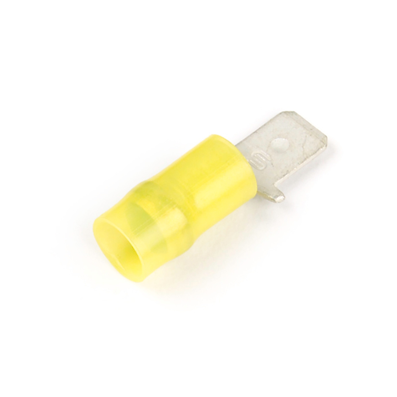 12 - 10 AWG Nylon Quick Disconnects Male .250" @ 15 Pack - Yellow  84-2226