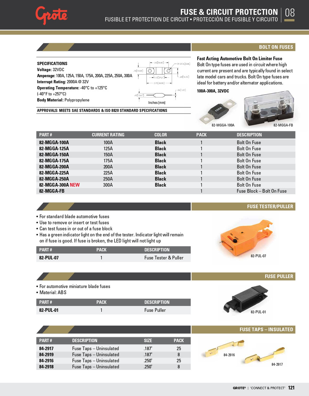 Fuse Taps - Uninsulated .250" Tab @ 25 Pack  84-2916