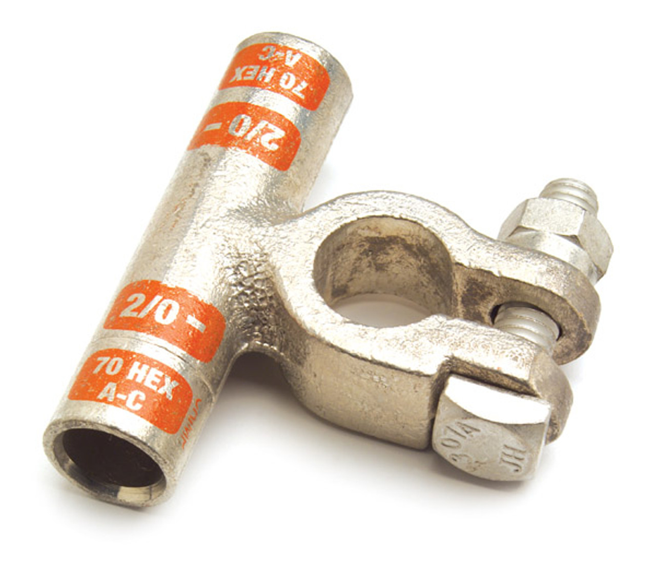 2/0 AWG Negative Flag Connector Clamps @ 5 Pack - Orange  84-9097