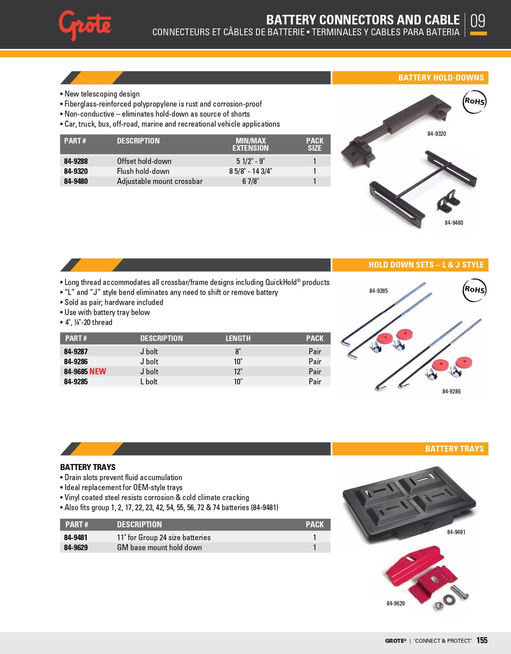 Offset Battery Hold Down 5-1/2 - 9"  84-9288