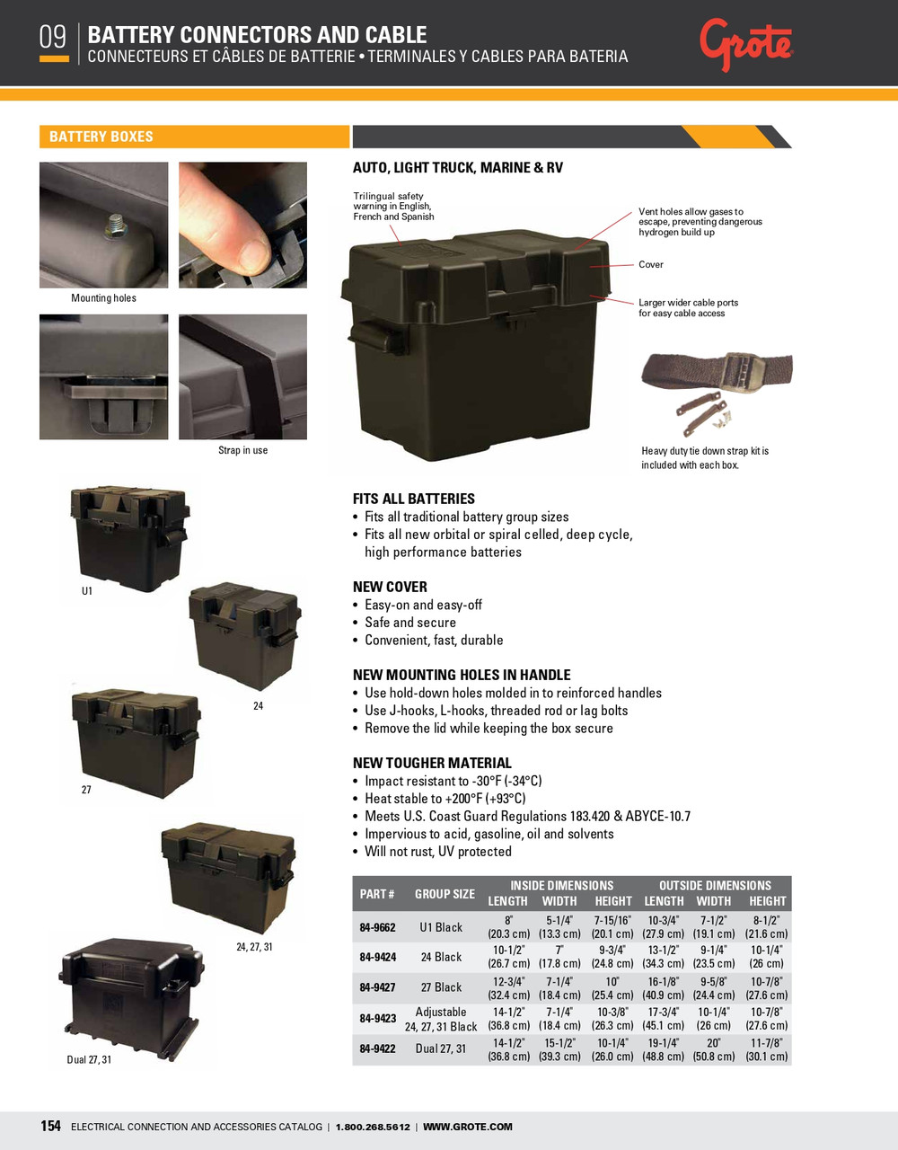 Battery Box - Group 24 - Black  84-9424