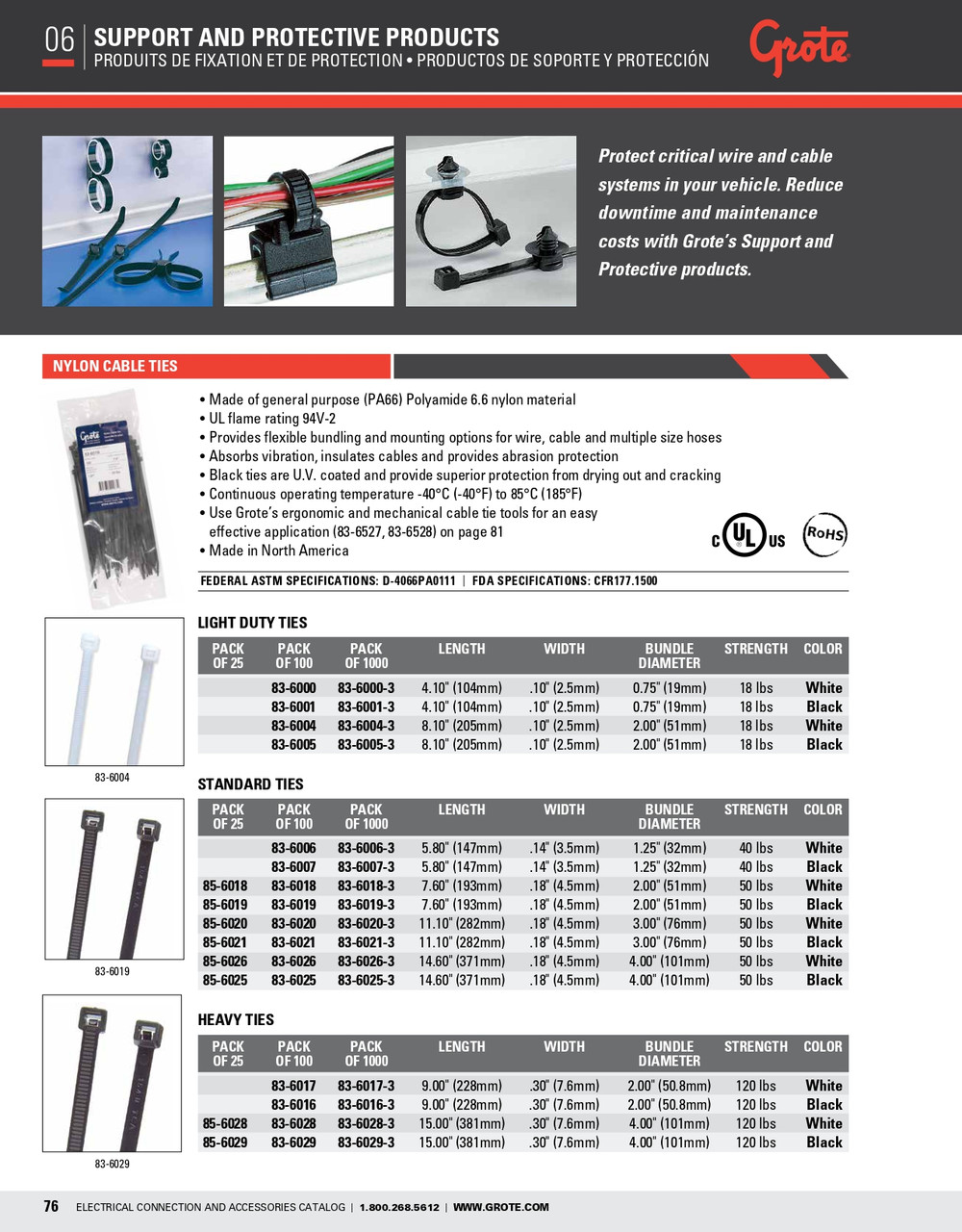 14.25" @ 25 Black Standard Duty Nylon Cable Ties  85-6025