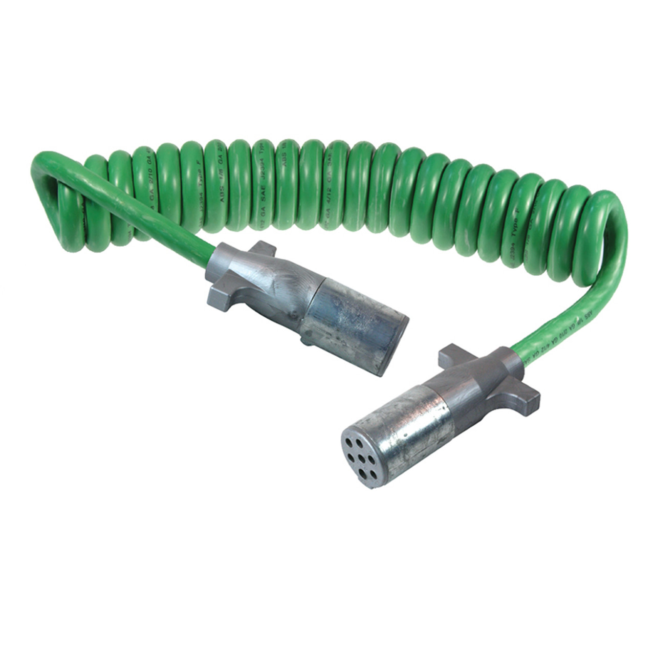 UltraLink® ABS Power Cords 15' w/12" Lead Coiled - Green  87101