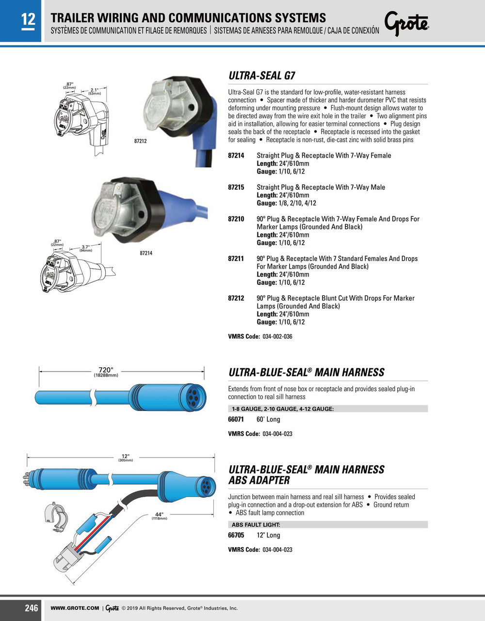 Ultra Seal G7 Straight-in Plug & Receptacle w/7-Way Male  87215