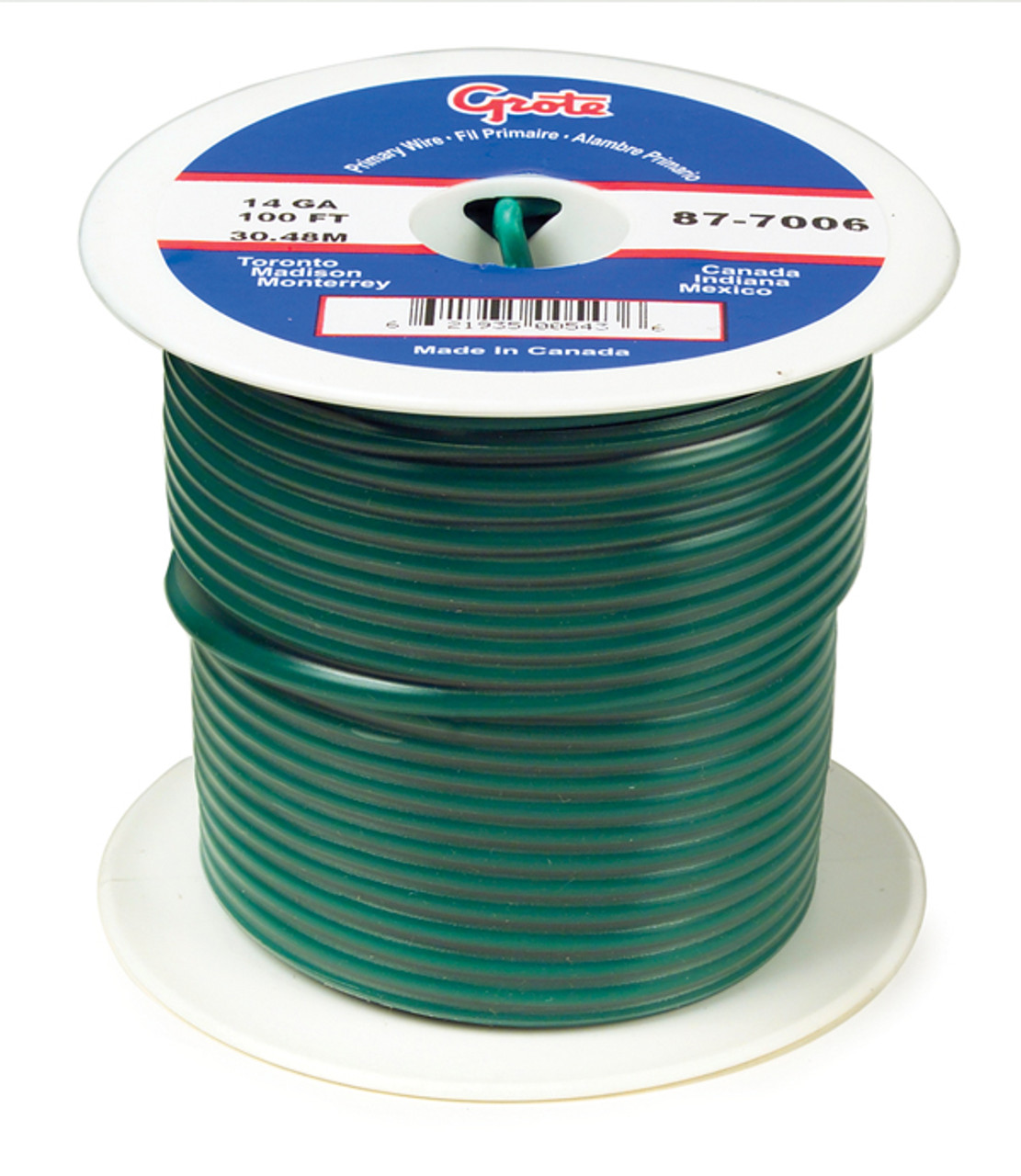 14 AWG General Purpose Thermo Plastic Wire @ 100' - Green  87-7006