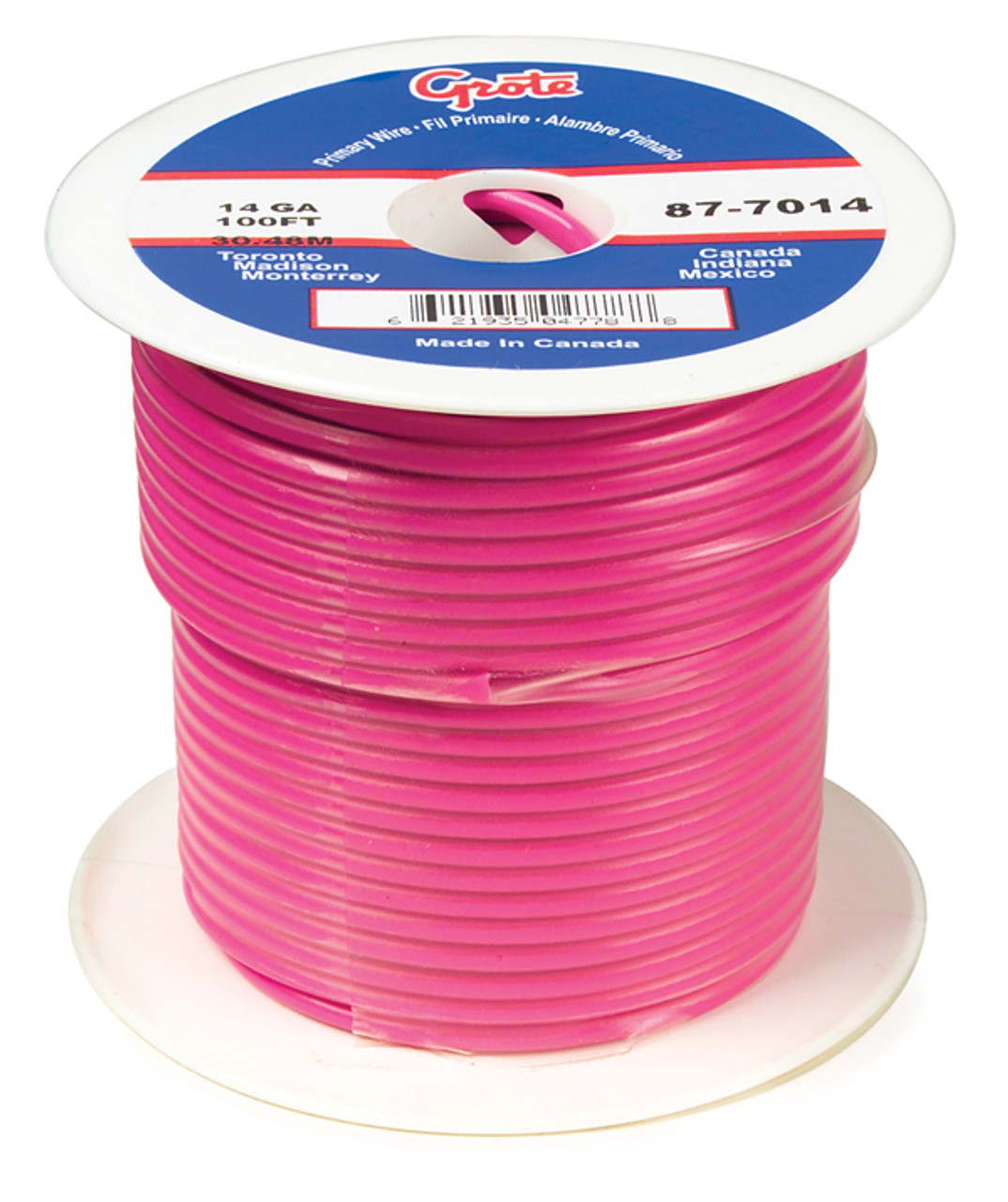 14 AWG General Purpose Thermo Plastic Wire @ 100' - Pink  87-7014