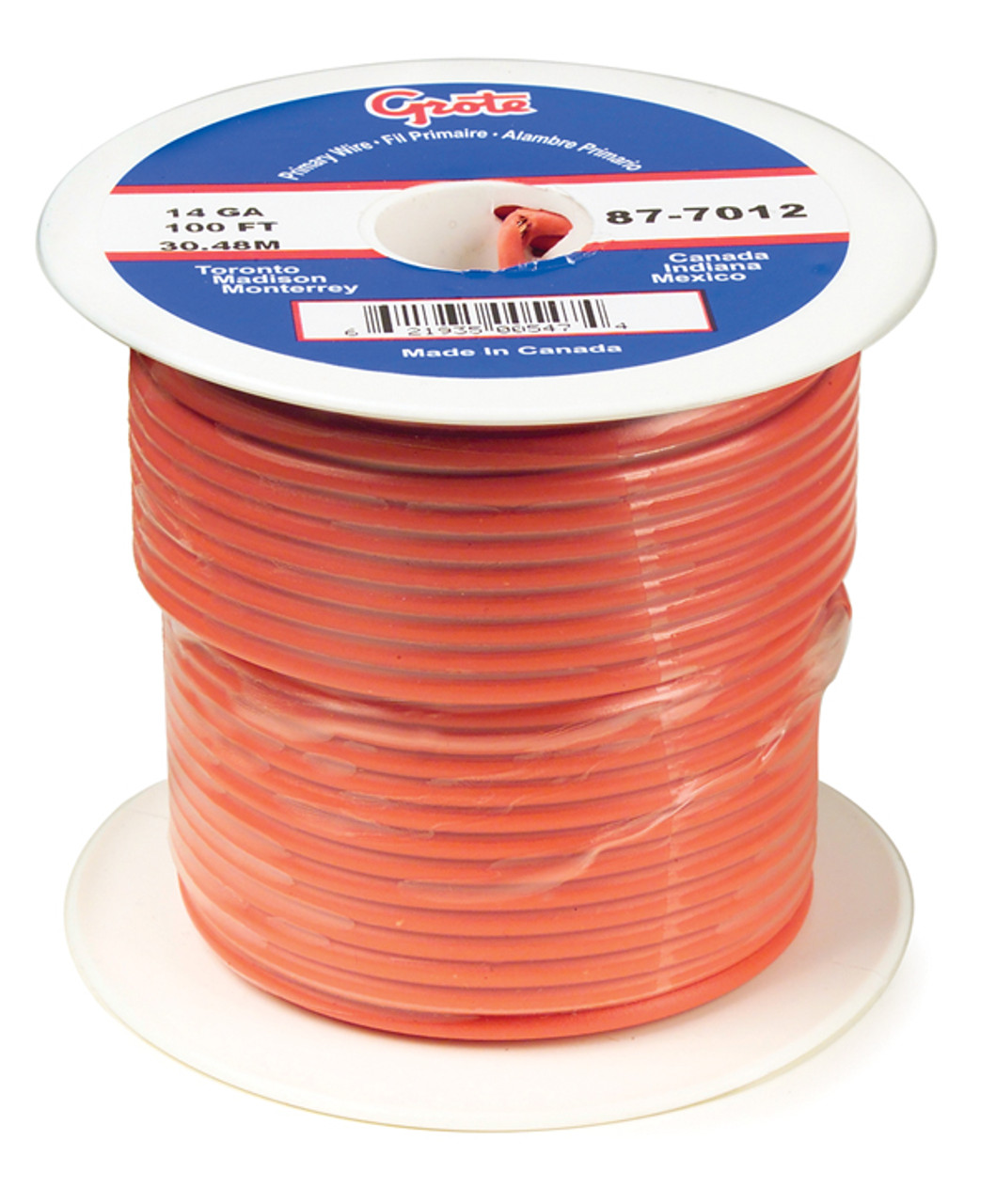 16 AWG General Purpose Thermo Plastic Wire @ 100' - Orange  87-8012
