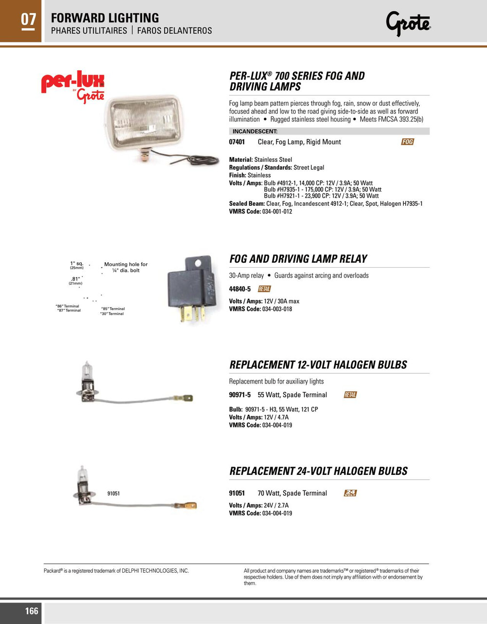 12V @ 55W Replacement Halogen Bulb w/Spade Terminal - Clear  90971-5