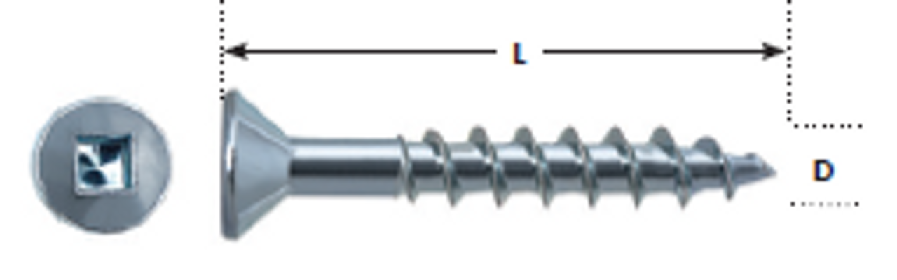 #8 x 1-1/8" Countersunk Steel Particle Board Screw 7500 Pc.   B222-425