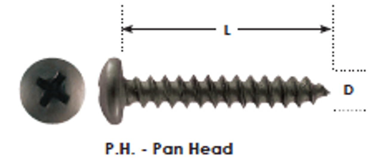 #8 x 1" Pan Head Steel Trim Screw 100 Pc.   229-972