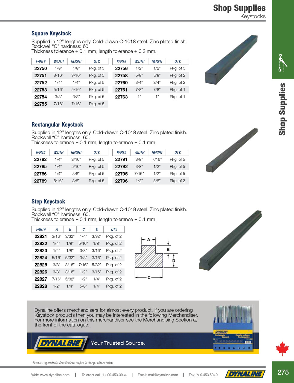 3/8 x 7/16 x 12" Step Keystock  22825