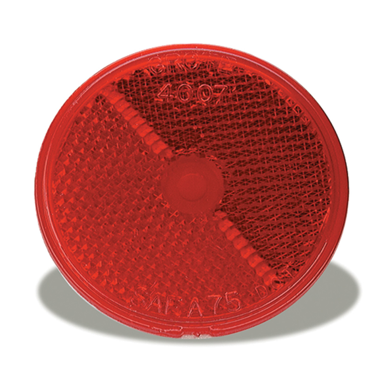 2-1/2" Round Stick-On Reflector - Red  40072