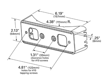 4-3/4" Corner Radius Bracket - Gray  43050