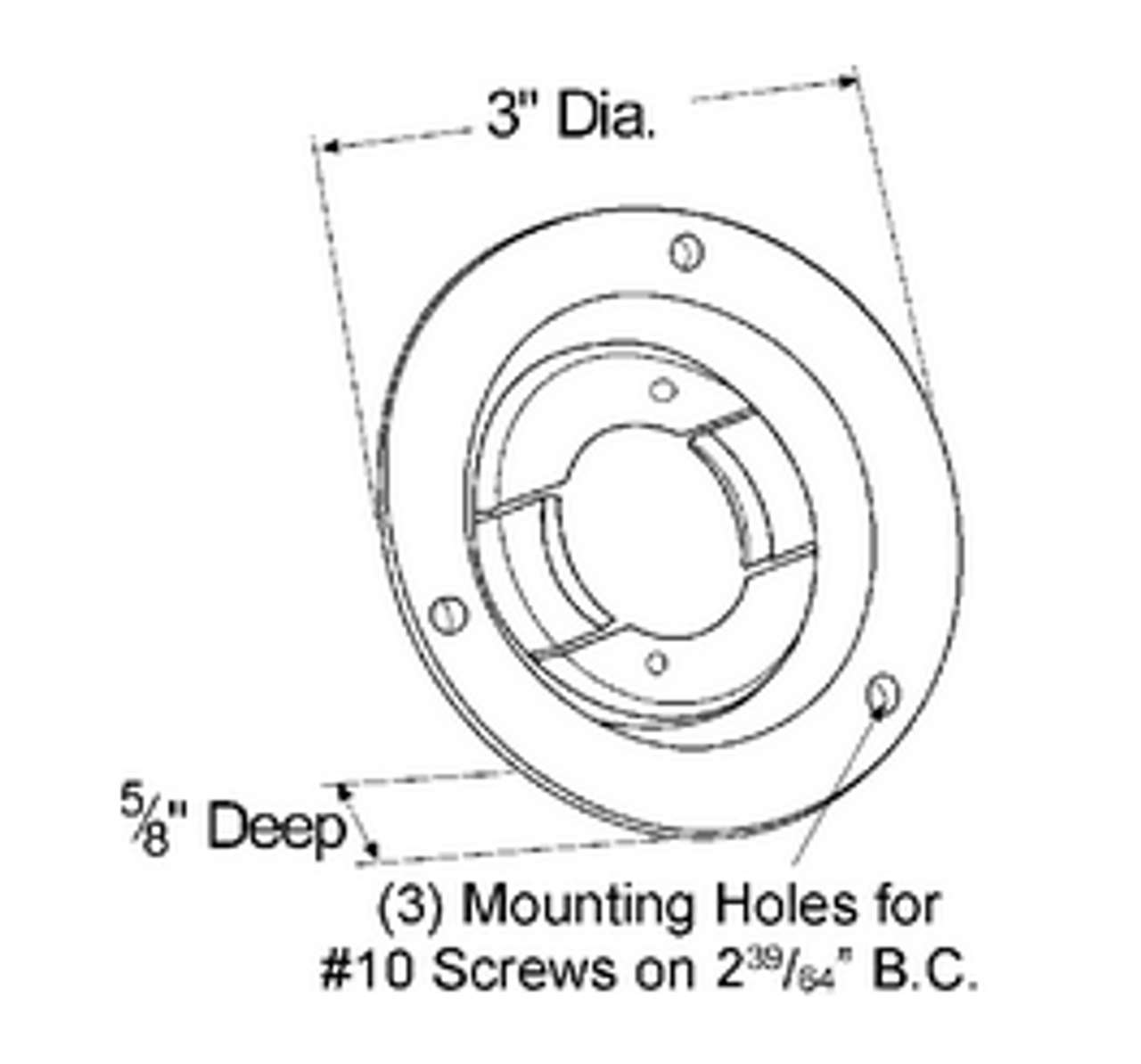 2" Round Lamp Theft Resistant Mounting Flange - Gray  43150