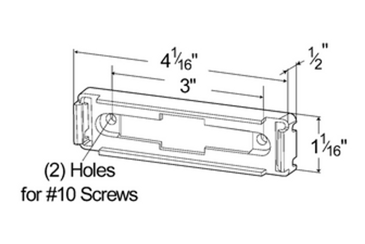 Large Rectangular Lamp Mounting Bracket Kit (43780 + 66981) - Gray  43390