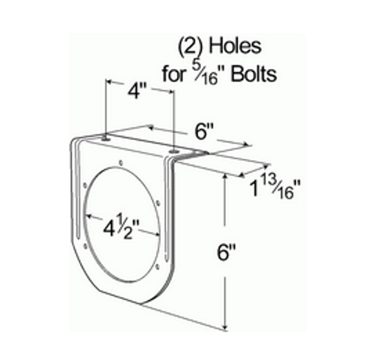 Mounting Bracket for 4" Round Lamp 90° Angle - Black  43572