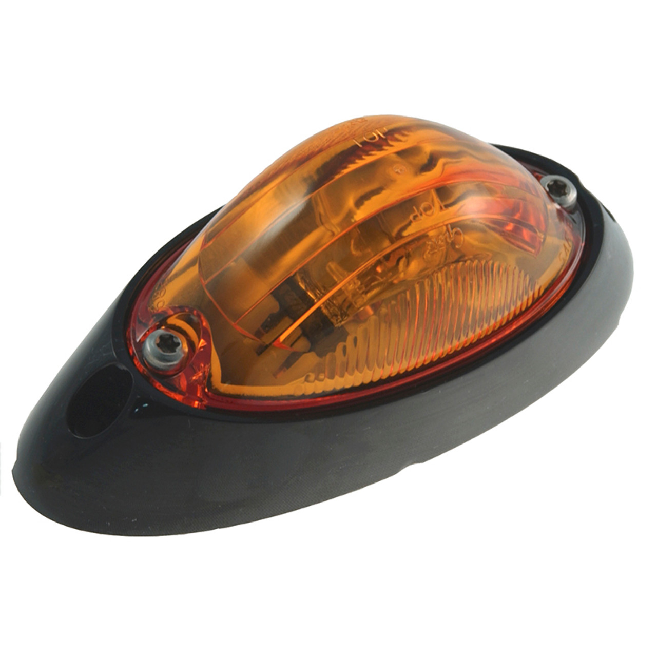 Small Aerodynamic Combination Marker Side Turn Lamp w/Black Base - Amber  52023