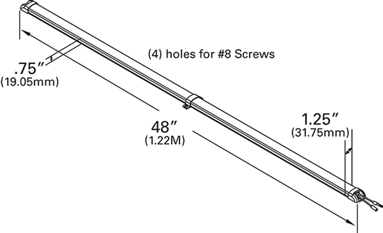 48" LED 3-Function Slim White @ 2100 Lumen - Clear  61G01