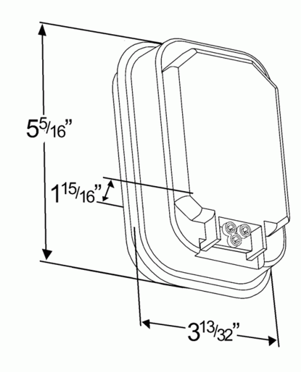 Rectangular Dual-System Backup Lamp w/Female Pin - Clear  62381