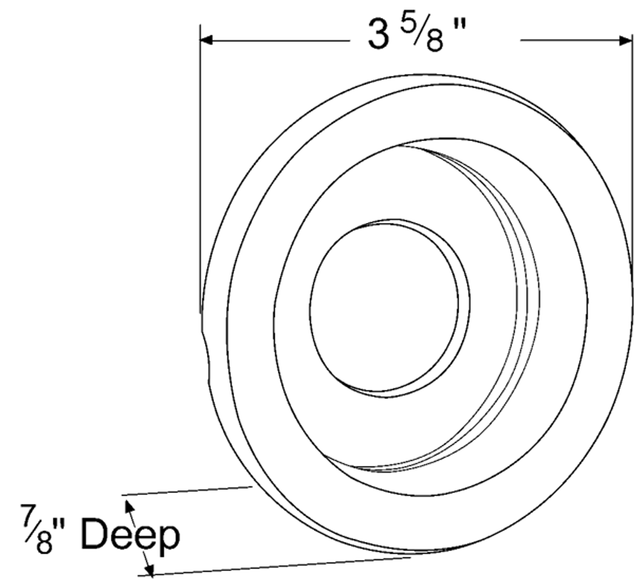 2-1/2" Round Lamp Recessed Open Hole Grommet - Black  91410