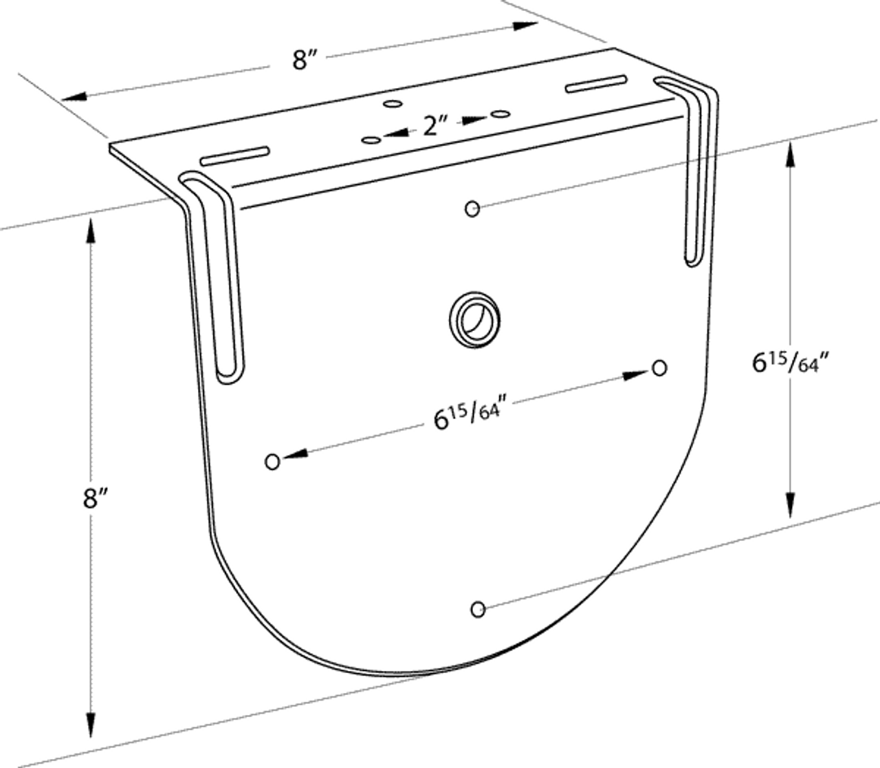 7" Round Lamp Steel Mounting Bracket - Black  93982