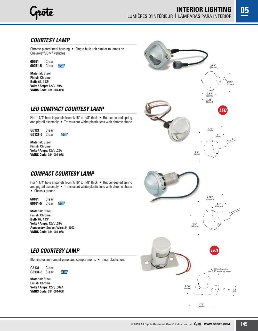 LED Courtesy Lamp - Clear  G6131