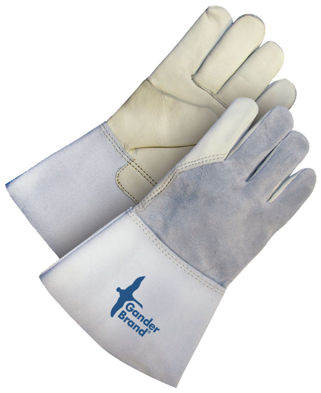 Grain Cowhide Weld Glove Fleece Lined Palm w/5" Split Cowhide Gauntlet  60-1-650