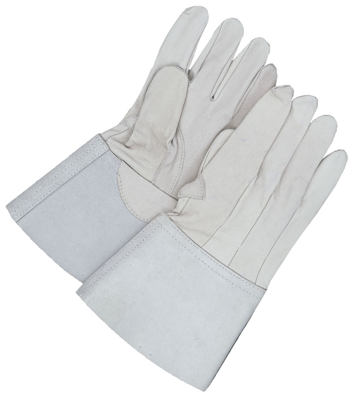 Pearl Grain Goatskin Tig Weld Glove w/5" Split Cowhide Gauntlet  64-1-1241