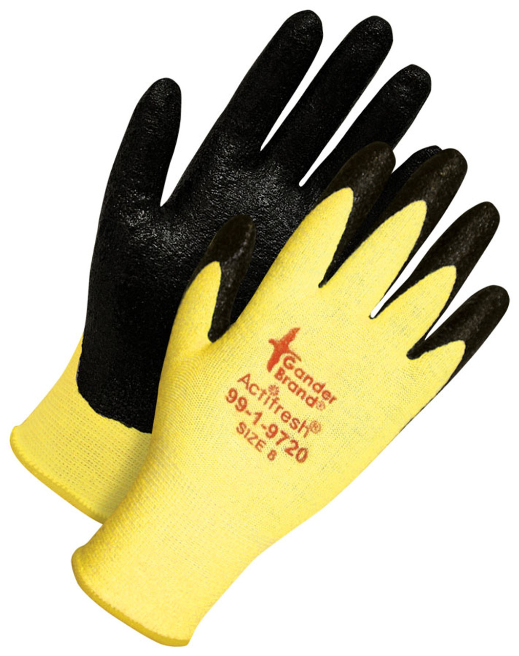 Gander® Nitrile Foam Coated Kevlar® Knit Cut-Rez Glove Yellow/Black  99-1-9720