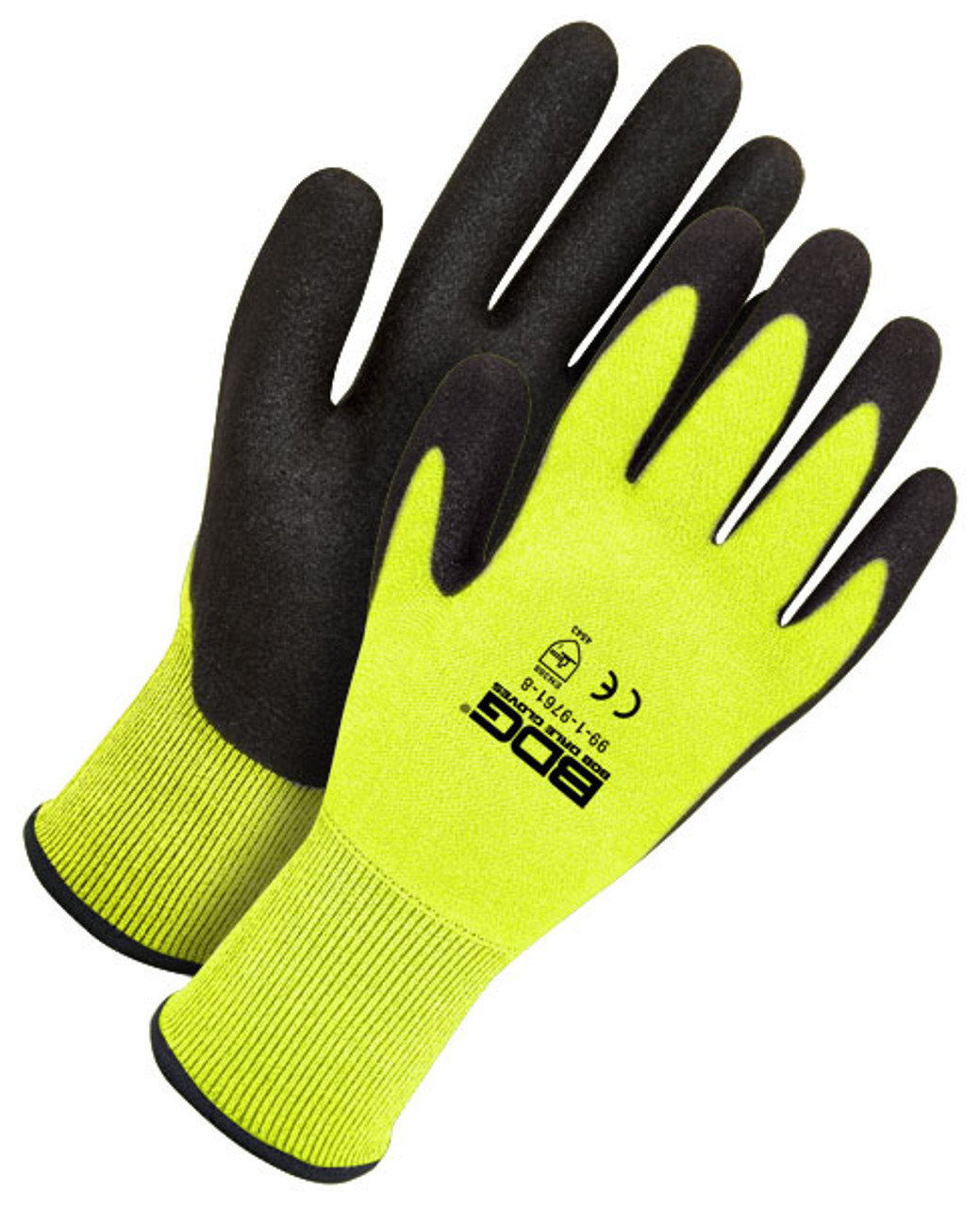 BDG® Polyurethane Coated HPPE Knit Cut-Rez Glove Hi-Viz Yellow  99-1-9781