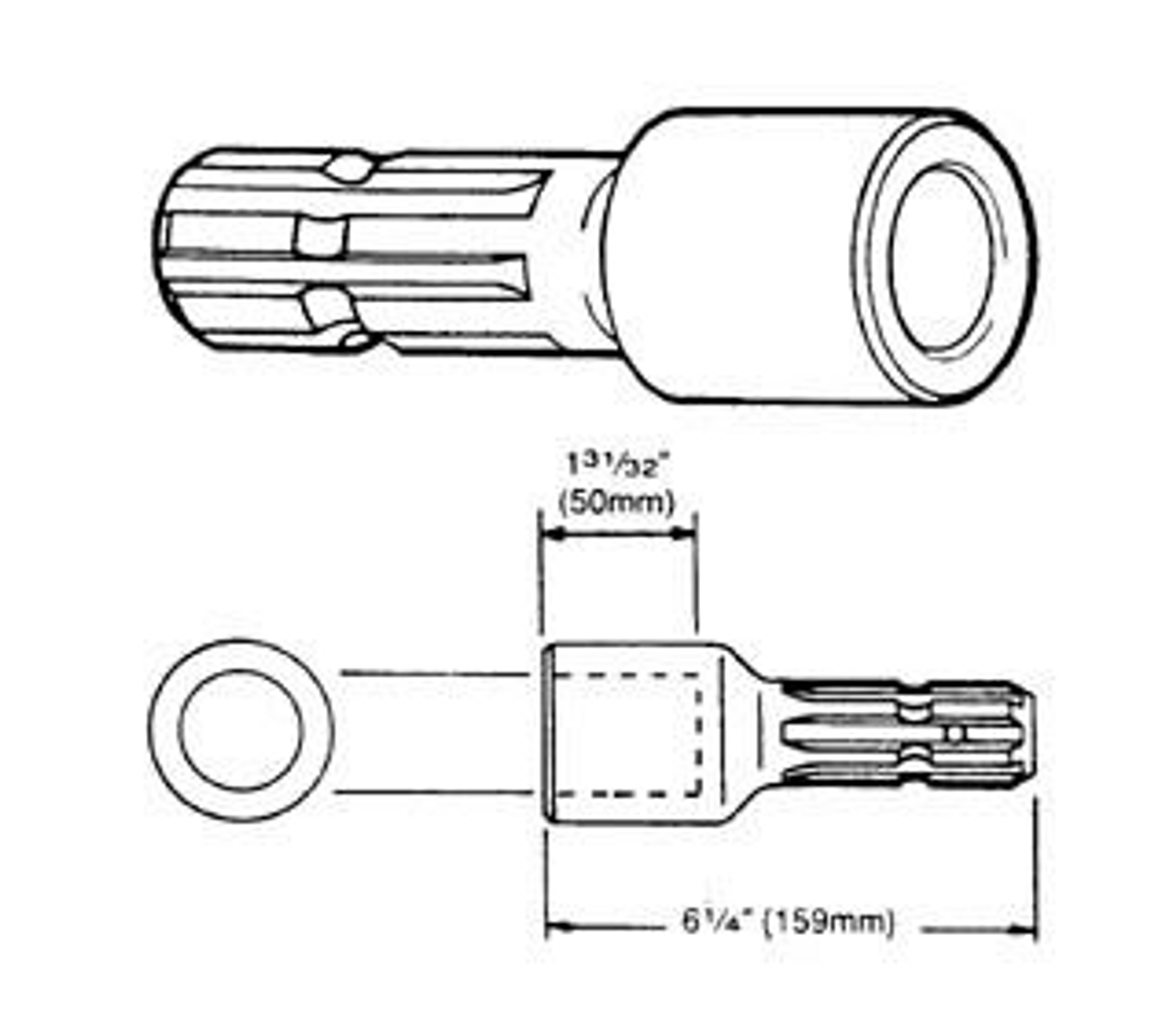 1-3/8"-6 Spline Male x 1" Round Female Shaft PTO Adapter  PTO4895