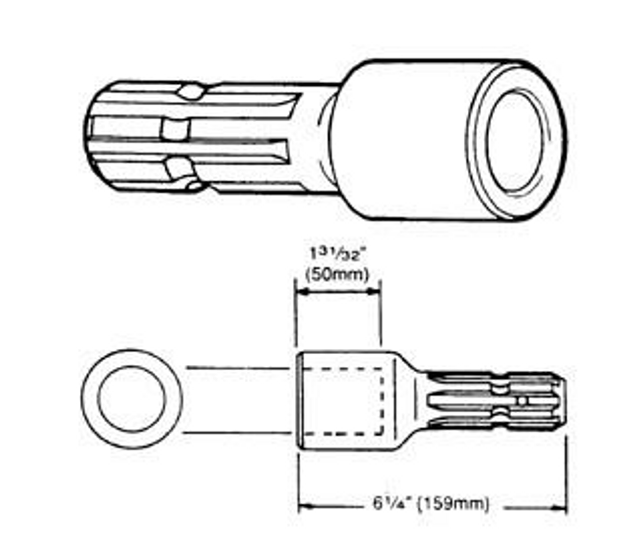 1-3/8"-6 Spline Male x 1-1/8" Round Female Shaft PTO Adapter  PTO4896